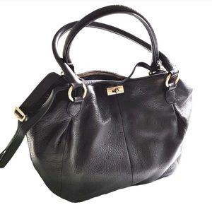 J.Crew black leather hobo bag Brompton